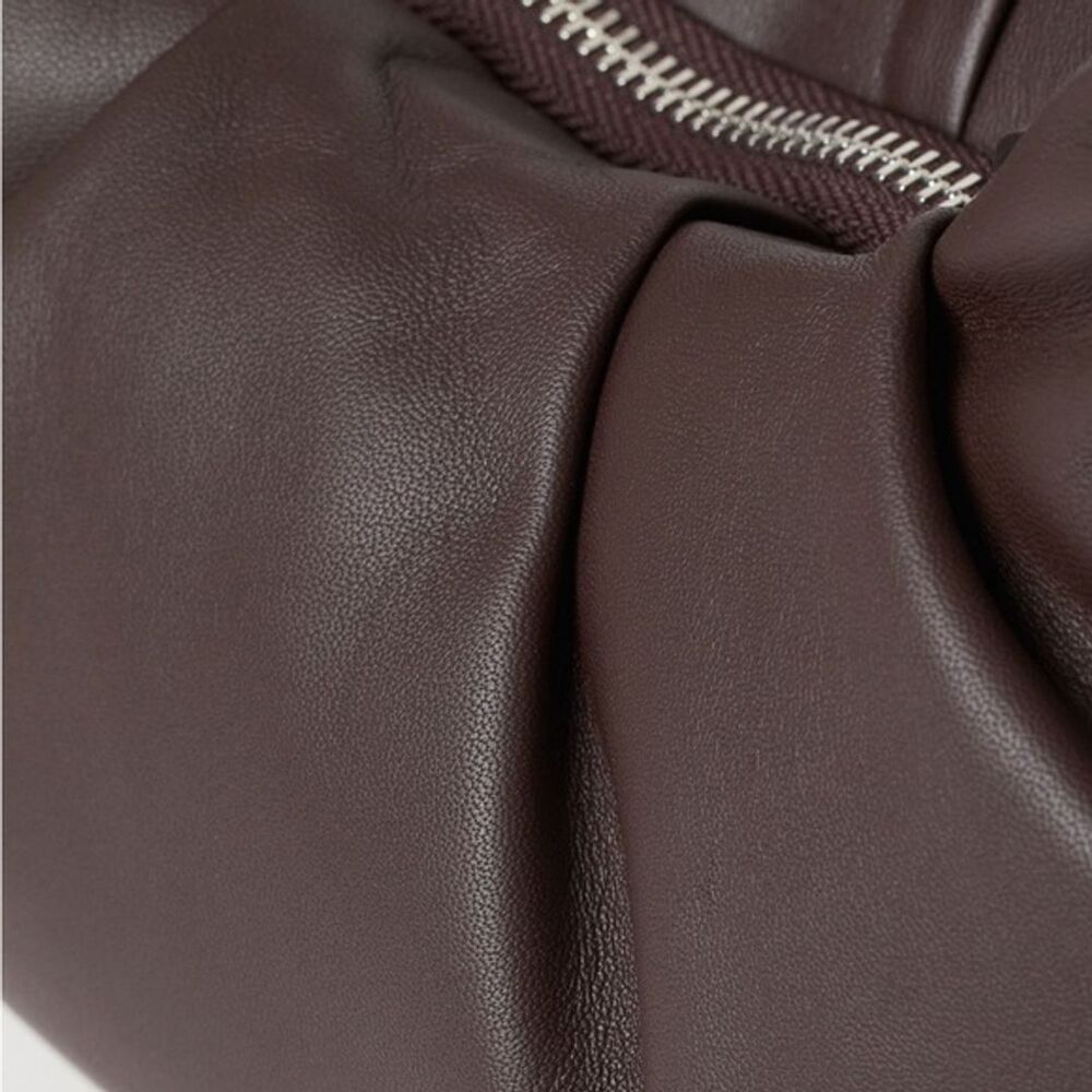 H&M Premium Leather Chocolate Brown Puffer Bag - Picture 9 of 10